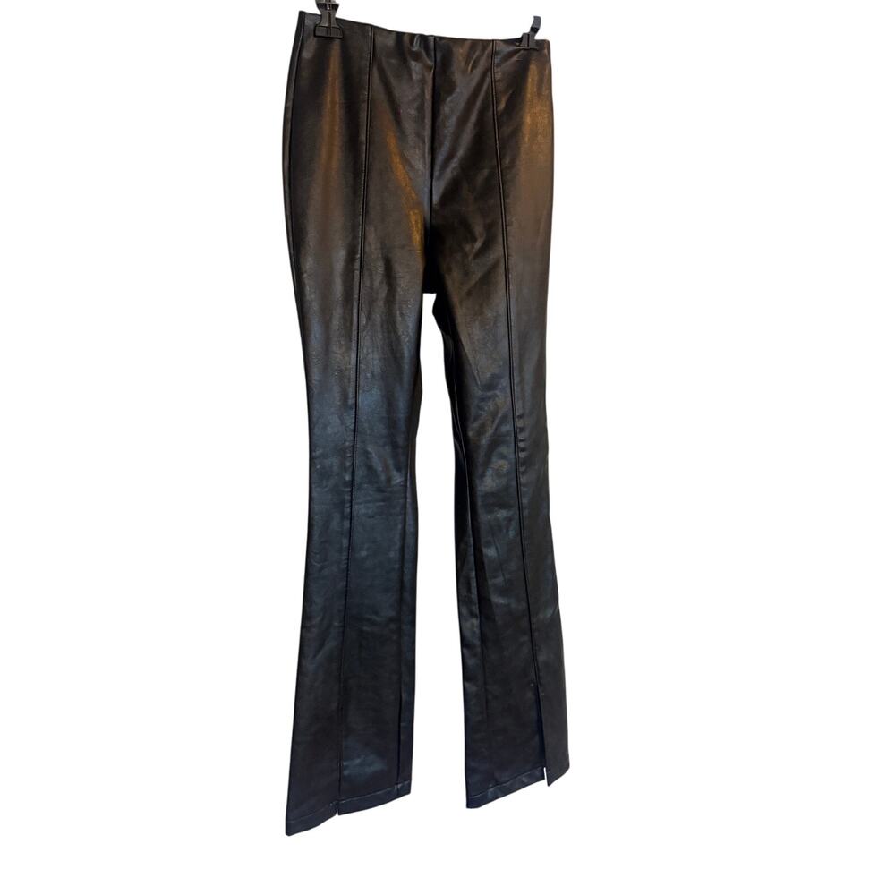 AFRM High-Rise Split-Hem Flare Pleather Pants Size Small